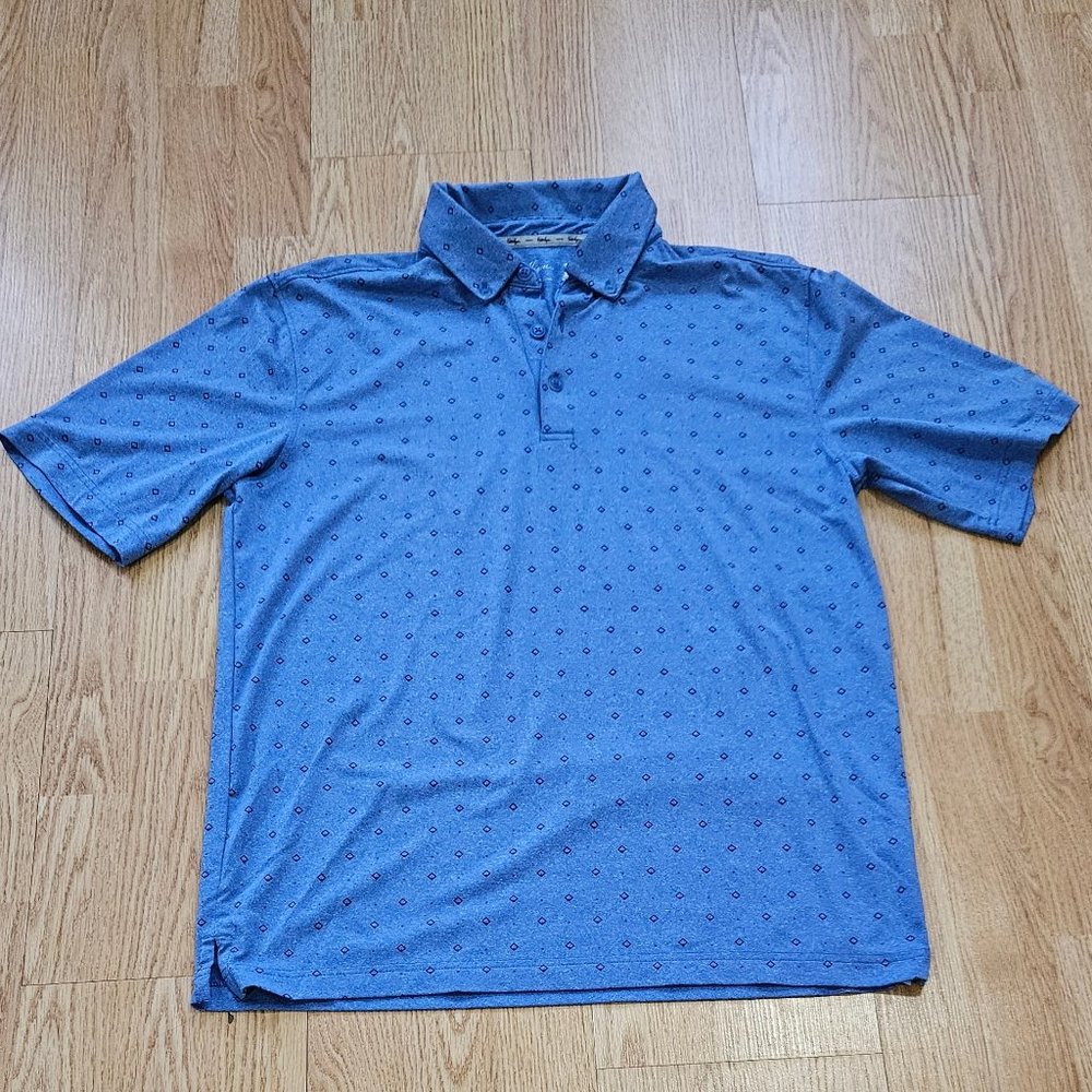 Men's Walter Hagen Button Down Collar Golf Polo - Heathered Navy - Small - Used
